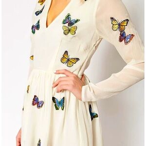 ASOS Butterfly Embroidered Skater Dress Size 4